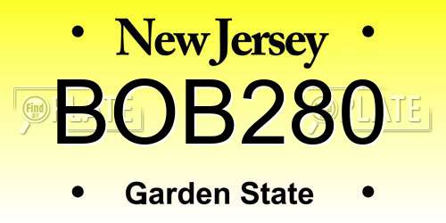 BOB280 New Jersey License Plate