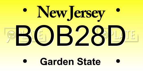 BOB28D New Jersey License Plate