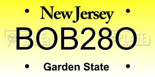 BOB28O New Jersey License Plate