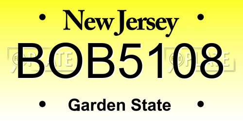 BOB5108 New Jersey License Plate