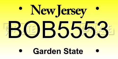 BOB5553 New Jersey License Plate