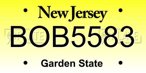 BOB5583 New Jersey License Plate