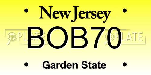 BOB70 New Jersey License Plate