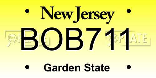 BOB711 New Jersey License Plate