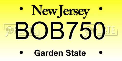 BOB750 New Jersey License Plate