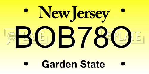 BOB78O New Jersey License Plate