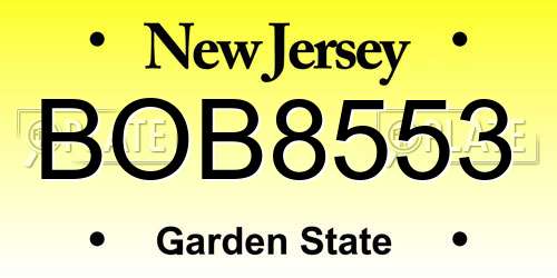 BOB8553 New Jersey License Plate