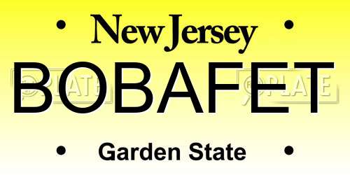 BOBAFET New Jersey License Plate