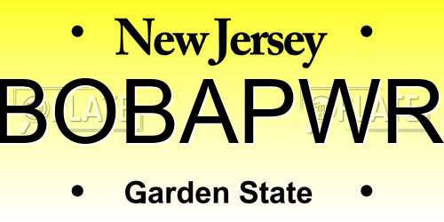 BOBAPWR New Jersey License Plate