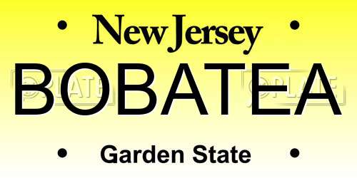 BOBATEA New Jersey License Plate