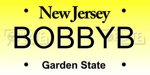 BOBBYB New Jersey License Plate