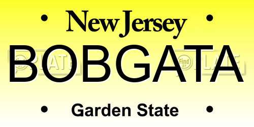 BOBGATA New Jersey License Plate