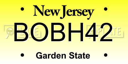 BOBH42 New Jersey License Plate