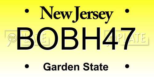 BOBH47 New Jersey License Plate