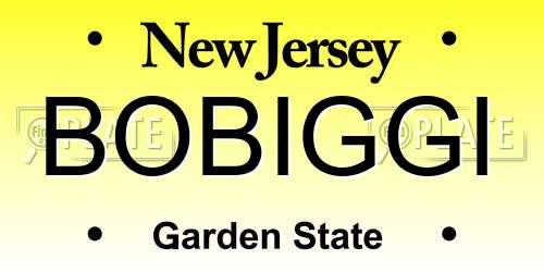 BOBIGGI New Jersey License Plate