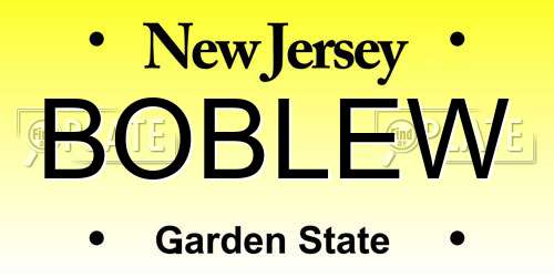 BOBLEW New Jersey License Plate