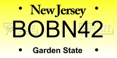BOBN42 New Jersey License Plate