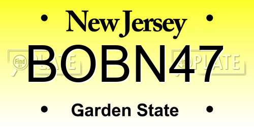 BOBN47 New Jersey License Plate