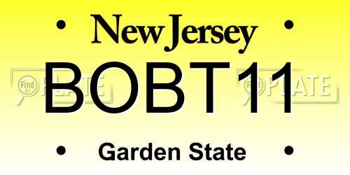 BOBT11 New Jersey License Plate