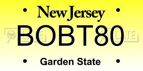 BOBT80 New Jersey License Plate