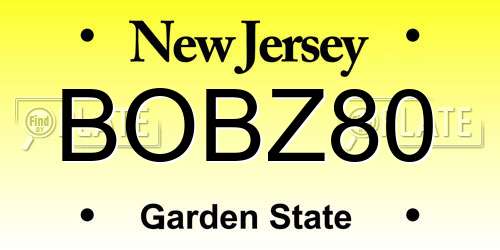 BOBZ80 New Jersey License Plate