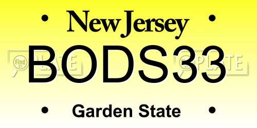 BODS33 New Jersey License Plate