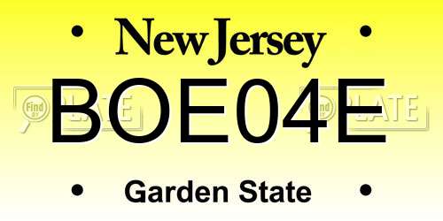 BOE04E New Jersey License Plate