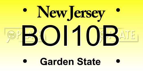 BOI10B New Jersey License Plate