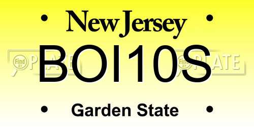 BOI10S New Jersey License Plate