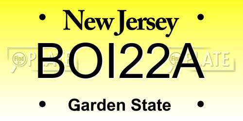 BOI22A New Jersey License Plate