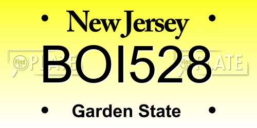 BOI528 New Jersey License Plate