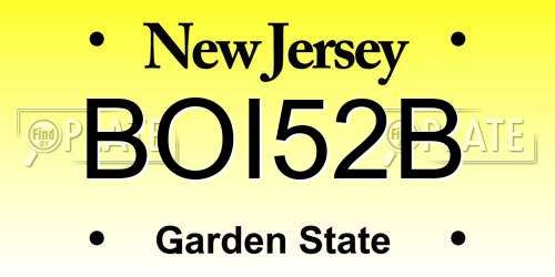 BOI52B New Jersey License Plate
