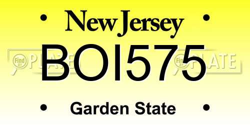BOI575 New Jersey License Plate
