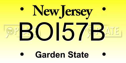 BOI57B New Jersey License Plate