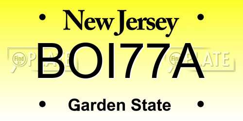 BOI77A New Jersey License Plate