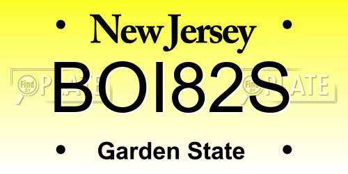 BOI82S New Jersey License Plate