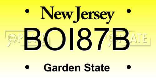BOI87B New Jersey License Plate