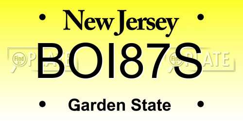 BOI87S New Jersey License Plate