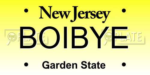 BOIBYE New Jersey License Plate