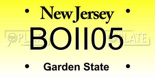 BOII05 New Jersey License Plate