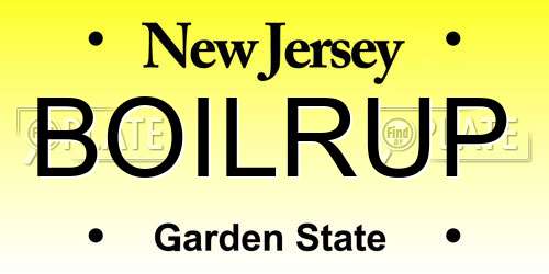 BOILRUP New Jersey License Plate