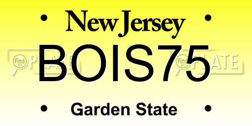 BOIS75 New Jersey License Plate