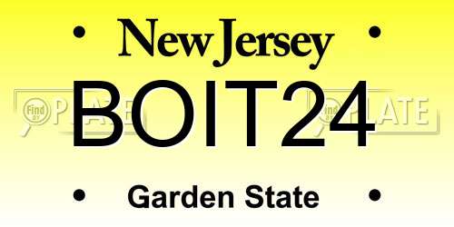 BOIT24 New Jersey License Plate