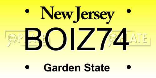 BOIZ74 New Jersey License Plate