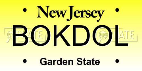 BOKDOL New Jersey License Plate