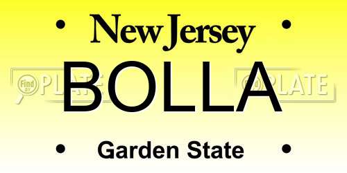 BOLLA New Jersey License Plate