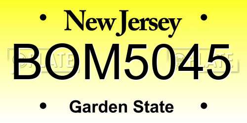 BOM5045 New Jersey License Plate