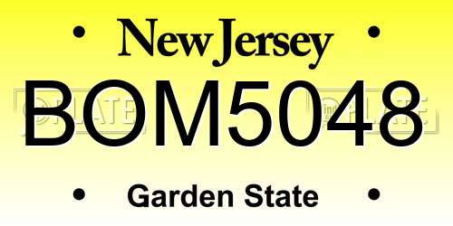 BOM5048 New Jersey License Plate