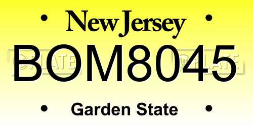 BOM8045 New Jersey License Plate