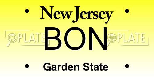 BON New Jersey License Plate